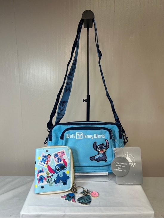Disney Other - Disney Stitch Crossbody Bag with Matching Wallet & Charms